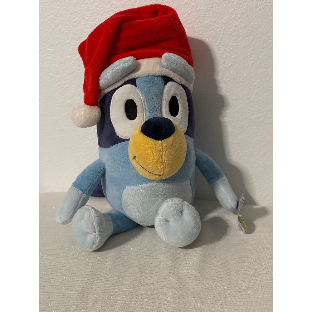 Bluey Christmas Plush Toy With Santa‎ Hat 12"